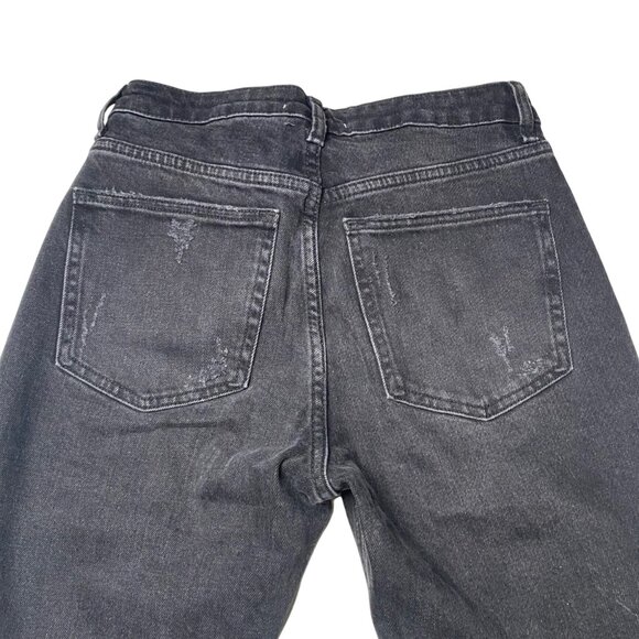 Zara Women's Mom Fit Distressed Dark Washed Jeans, size US 4 - Picture 7 of 13